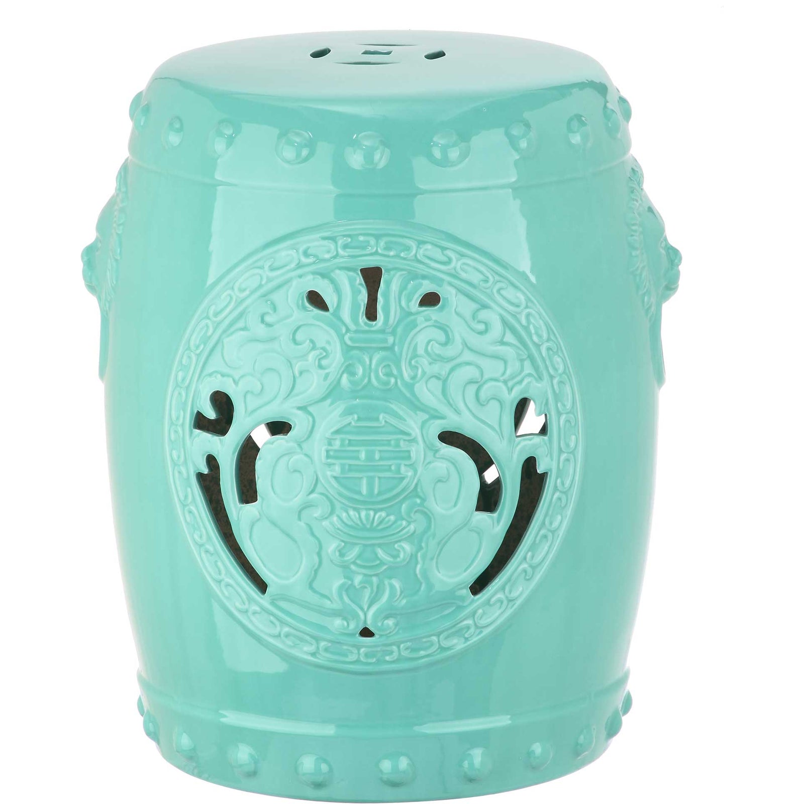 Dragon Coin Garden Stool Light Blue