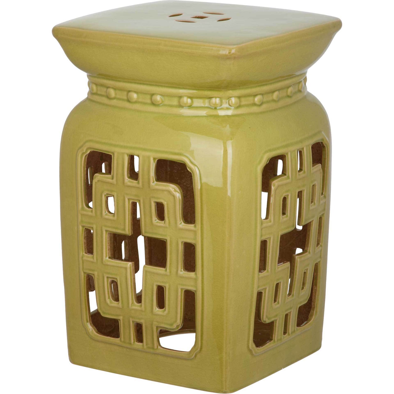 Beatrice Filigree Garden Stool Spring Green