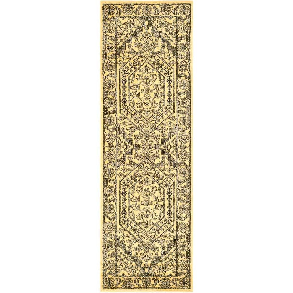 Adirondack Antique Gold/Black Runner Rug - Froy.com