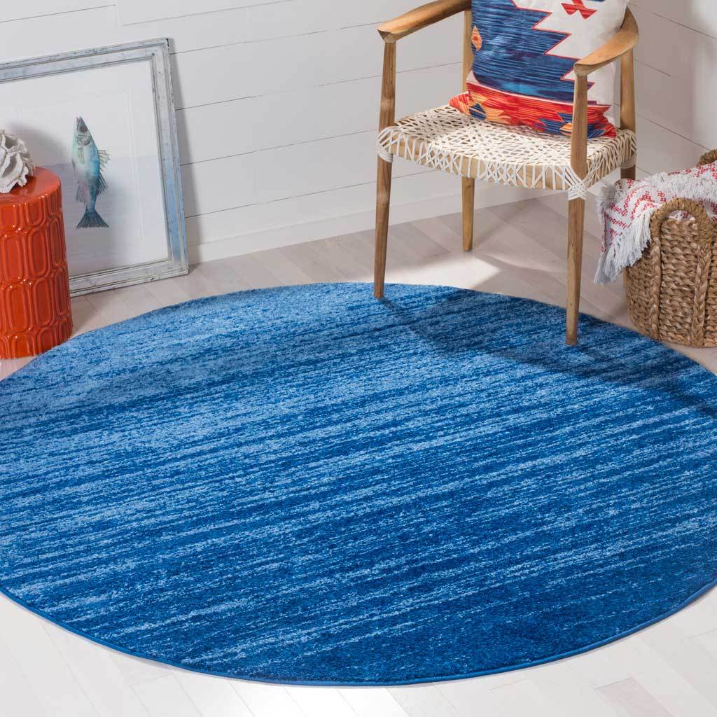 Adirondack Gradient Light Blue/Dark Blue Round Rug - Froy.com