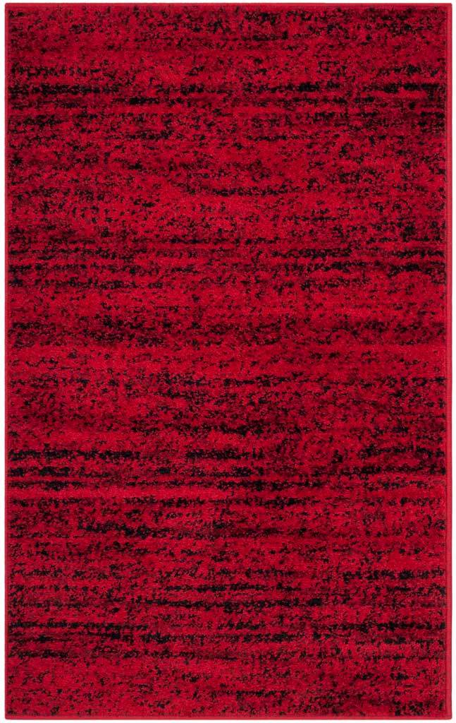 8' x 10' red and black area rug with dark, broken striations across its vivid field || ADR117F-8 || top_studio