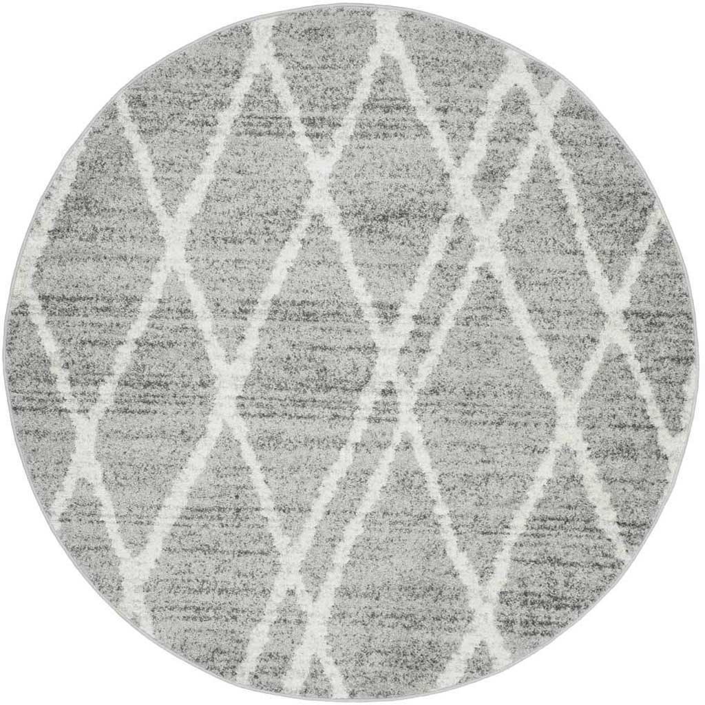 Adirondack Ivory/Silver Round Rug - Froy.com