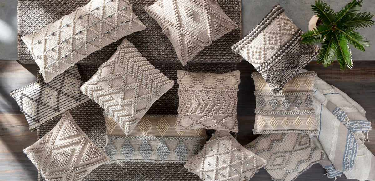 Anna Pillow Charcoal/Cream/Beige