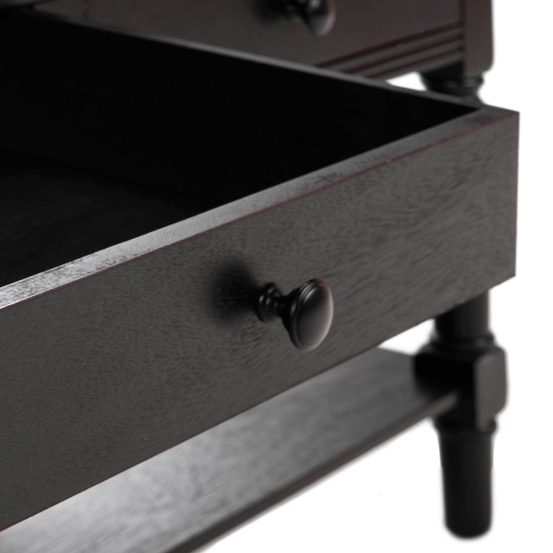 Bobby 2 Drawer Coffee Table Distressed Black