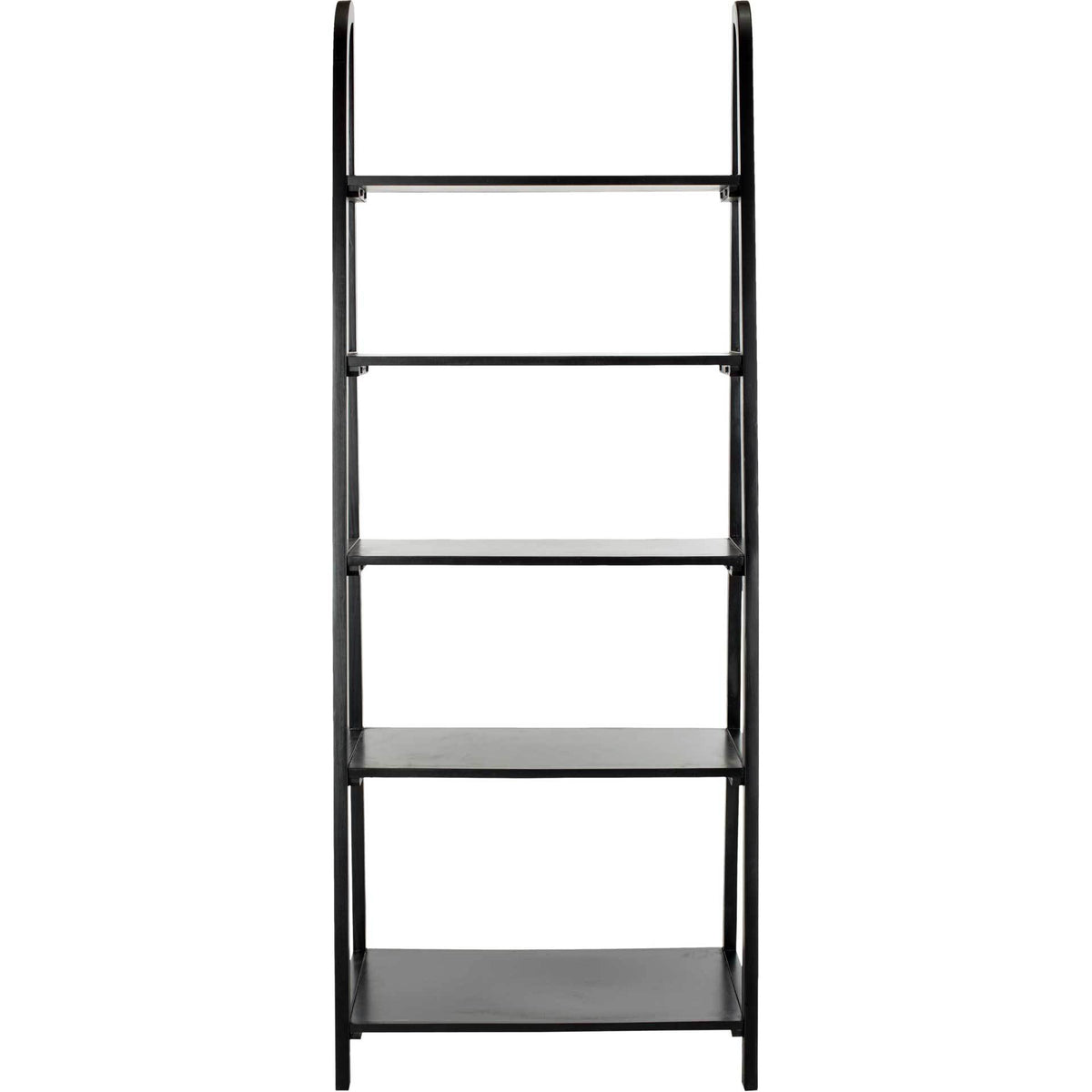 Five open display shelves and a sleek black finish bring vertical style to any space. || AMH6544B || front_studio