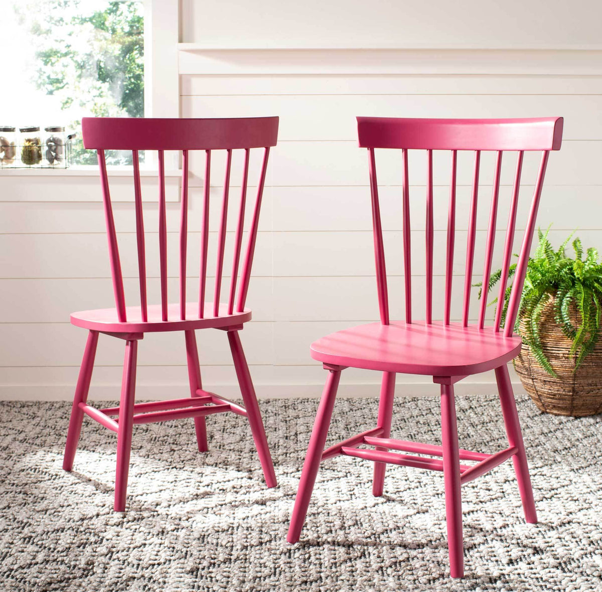 Paula Spindle Dining Chair Raspberry (Set of 2)