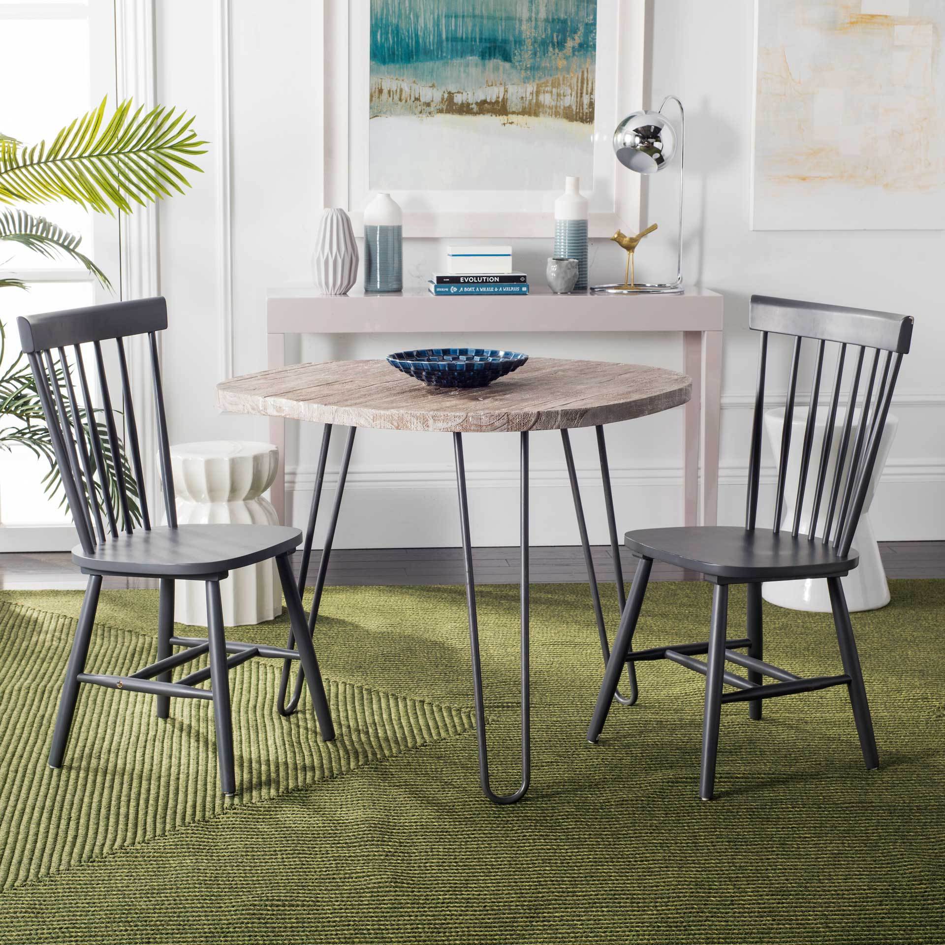 Paula Spindle Dining Chair Charcoal Gray (Set of 2)