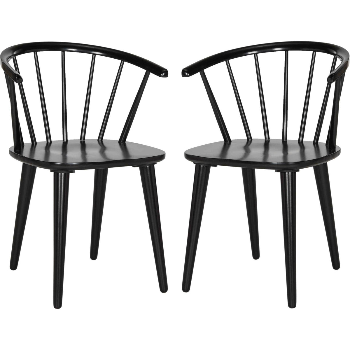Blair Curved Spindle Side Chair Black (Set of 2)