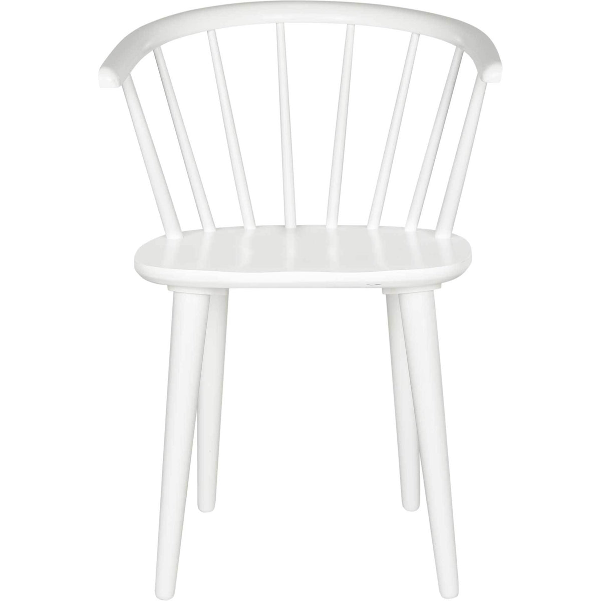 A rounded white seat anchors the chair's graceful fan of slender spindles. || AMH8512B-SET2 || front_studio