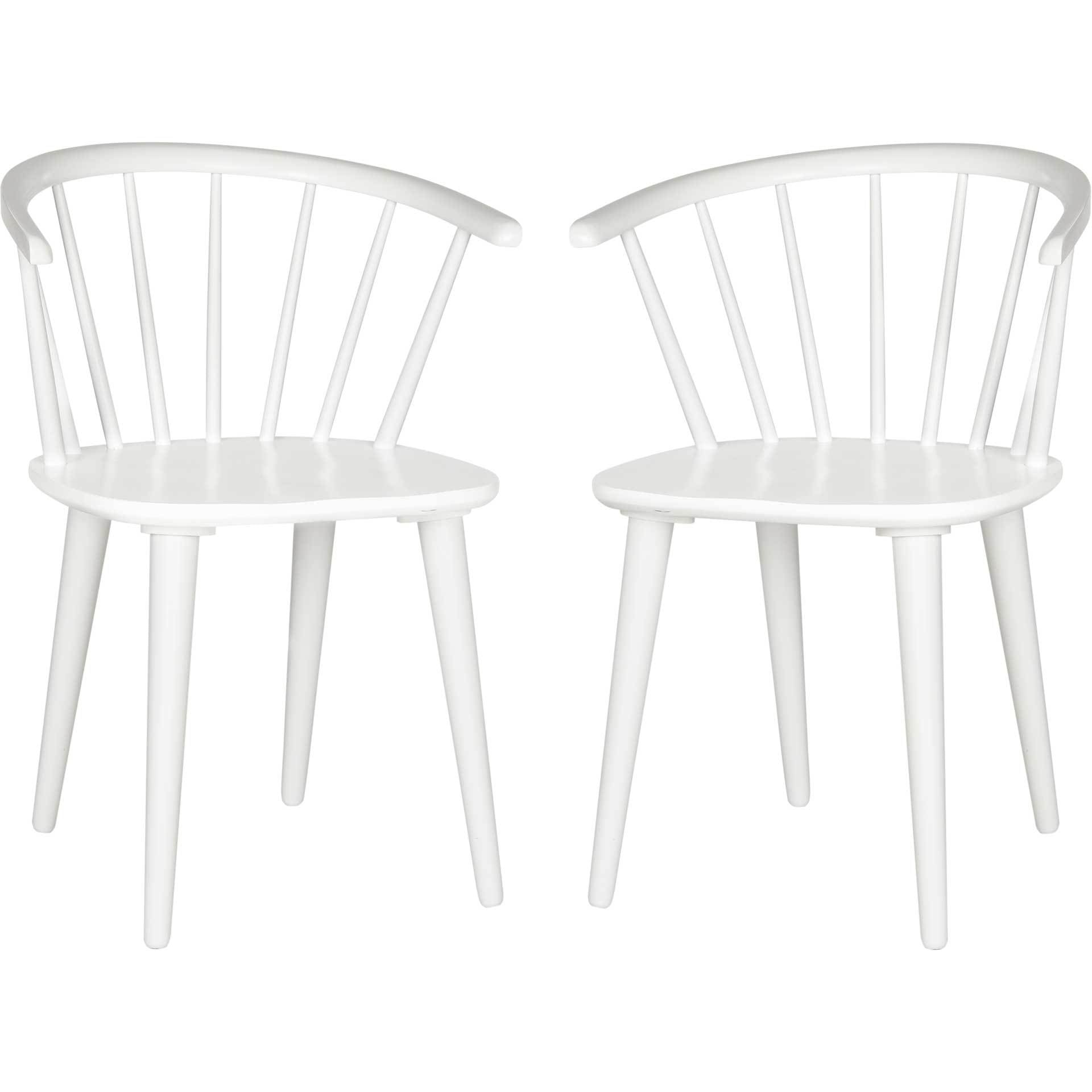 Blair Curved Spindle Side Chair White (Set of 2)