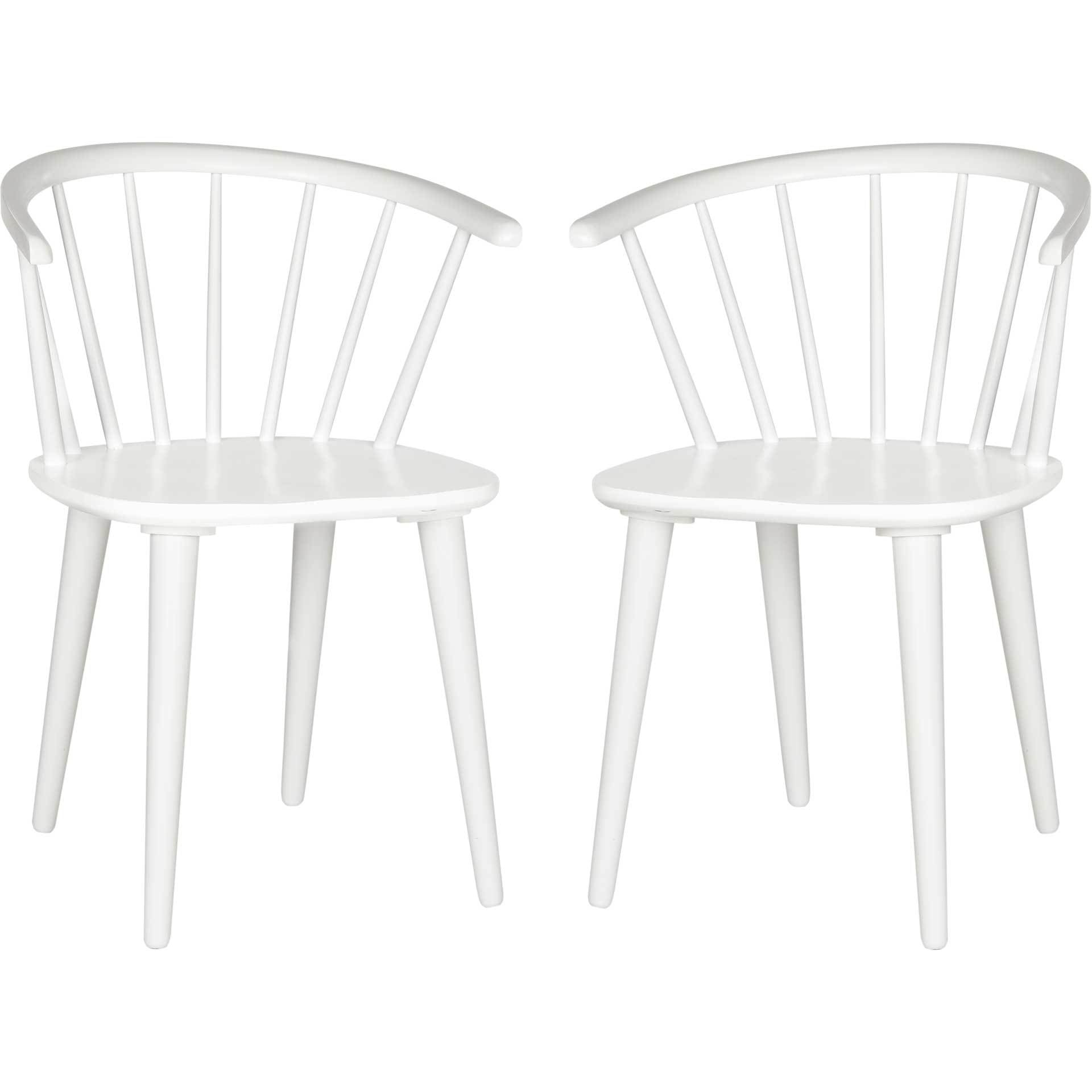 Blair Curved Spindle Side Chair White (Set of 2)