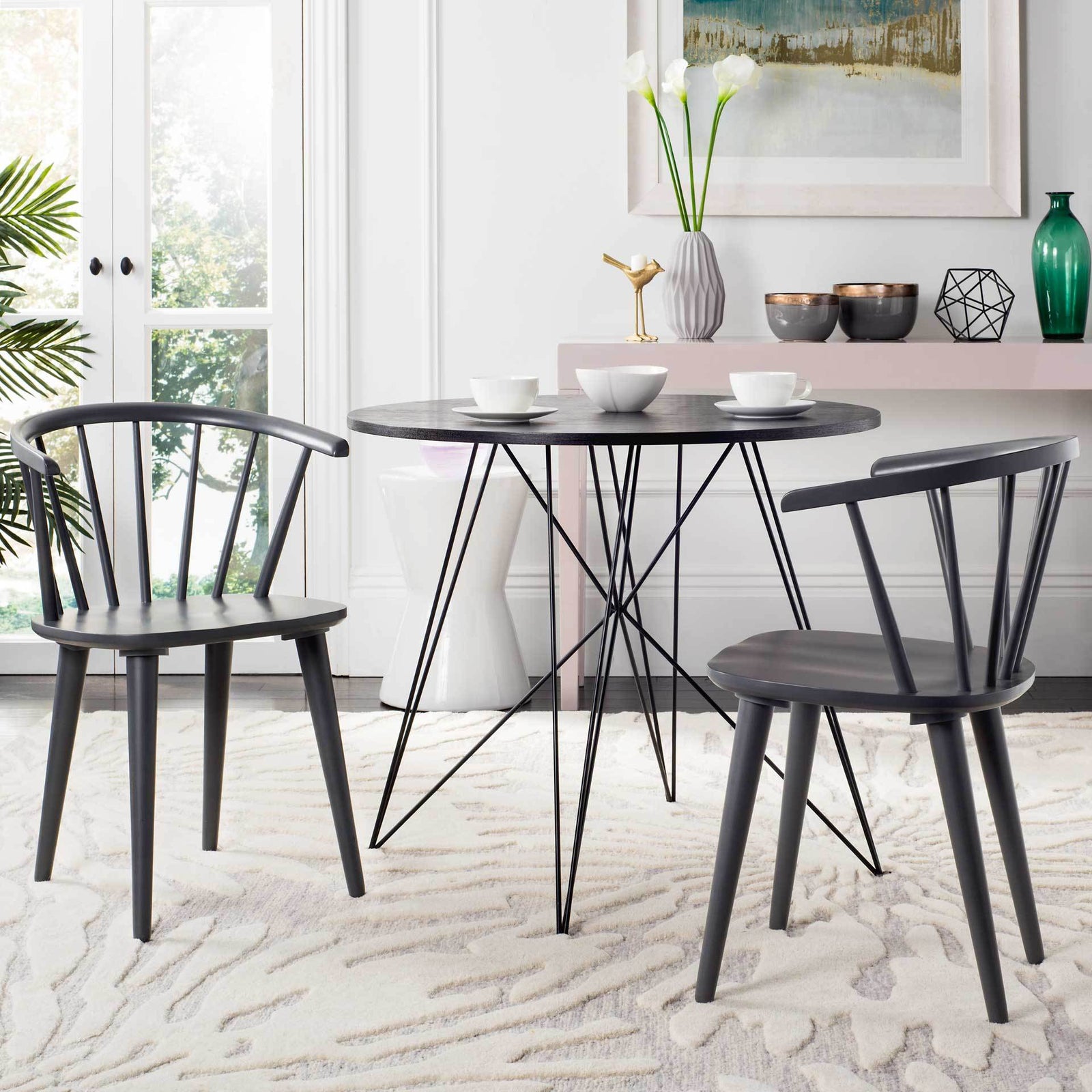 Blair Curved Spindle Side Chair Gray (Set of 2)