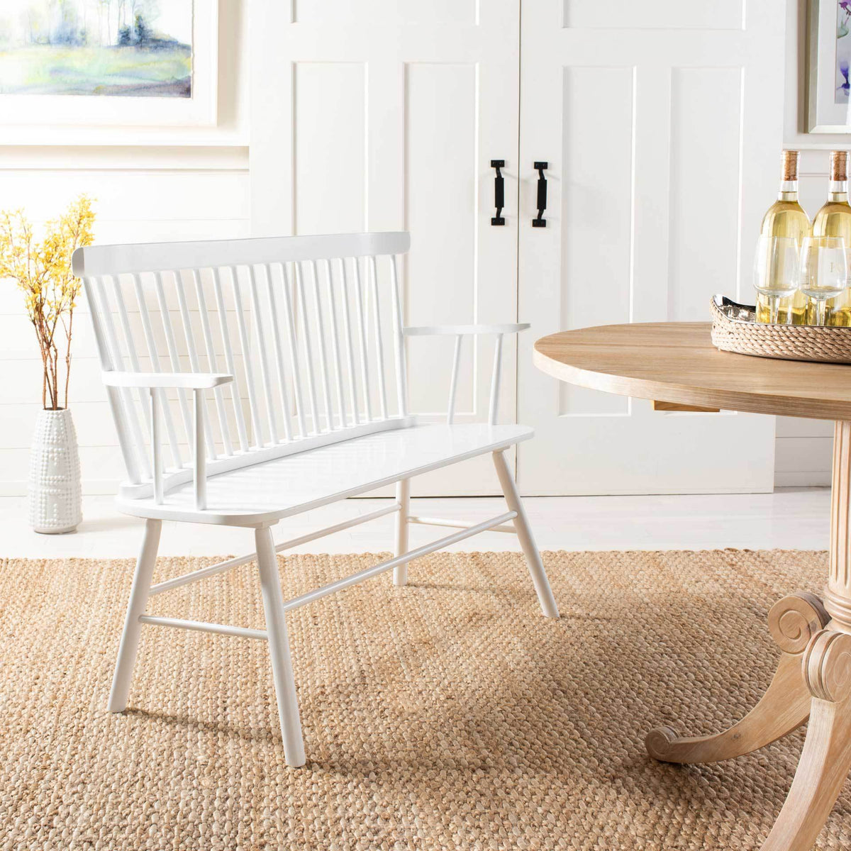 Adelina Spindleback Settee White