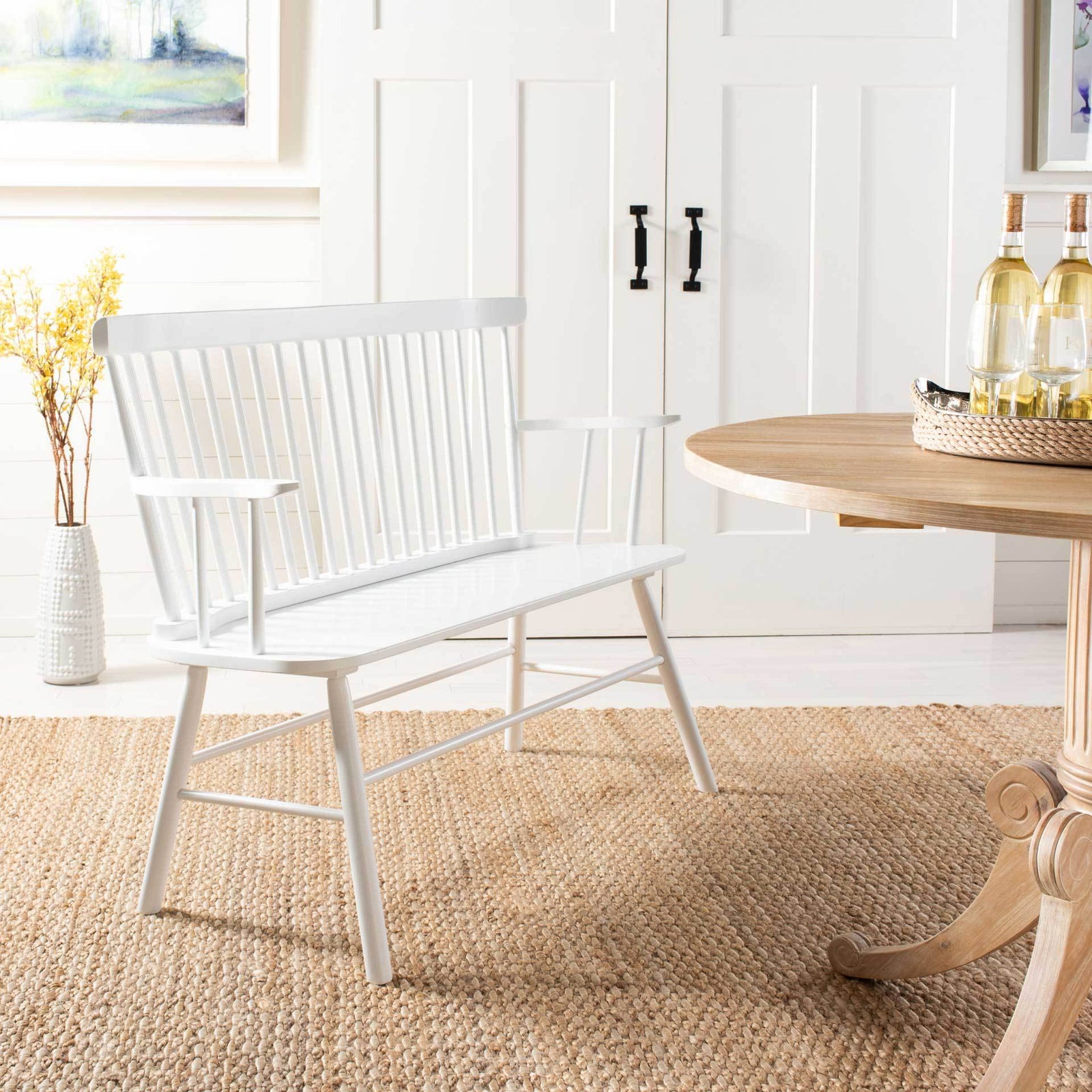 Adelina Spindleback Settee White