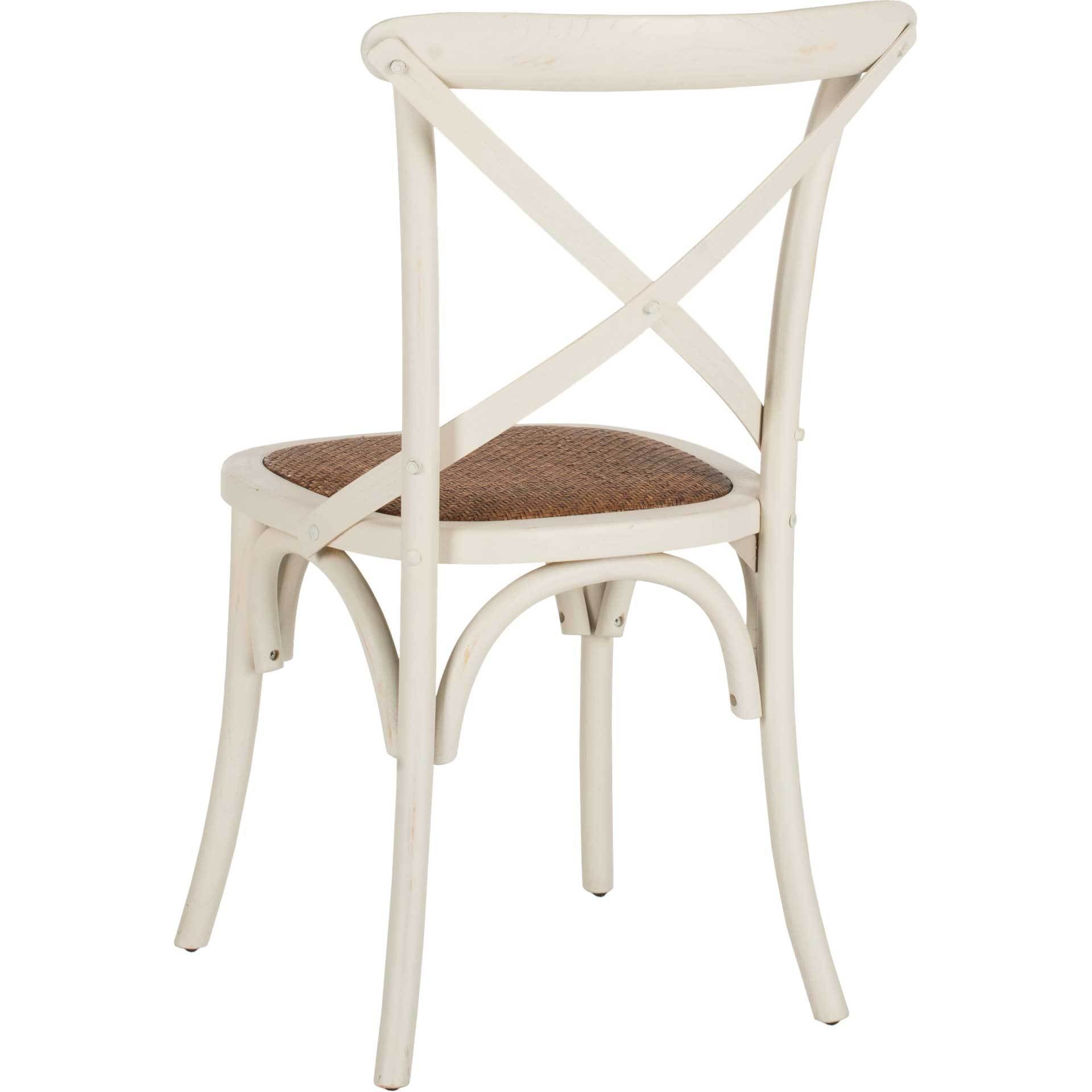 Frederick X Back Farmhouse Chair Distressed Ivory (Set of 2)