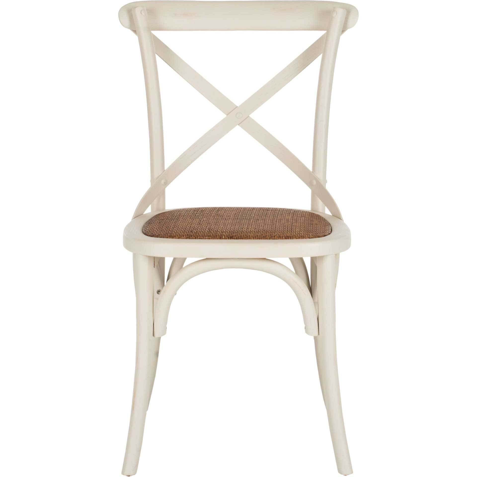 Frederick X Back Farmhouse Chair Distressed Ivory (Set of 2)