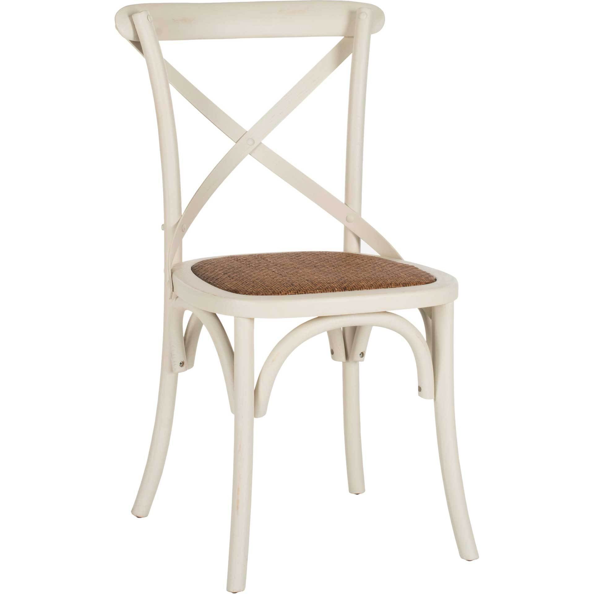 Frederick X Back Farmhouse Chair Distressed Ivory (Set of 2)