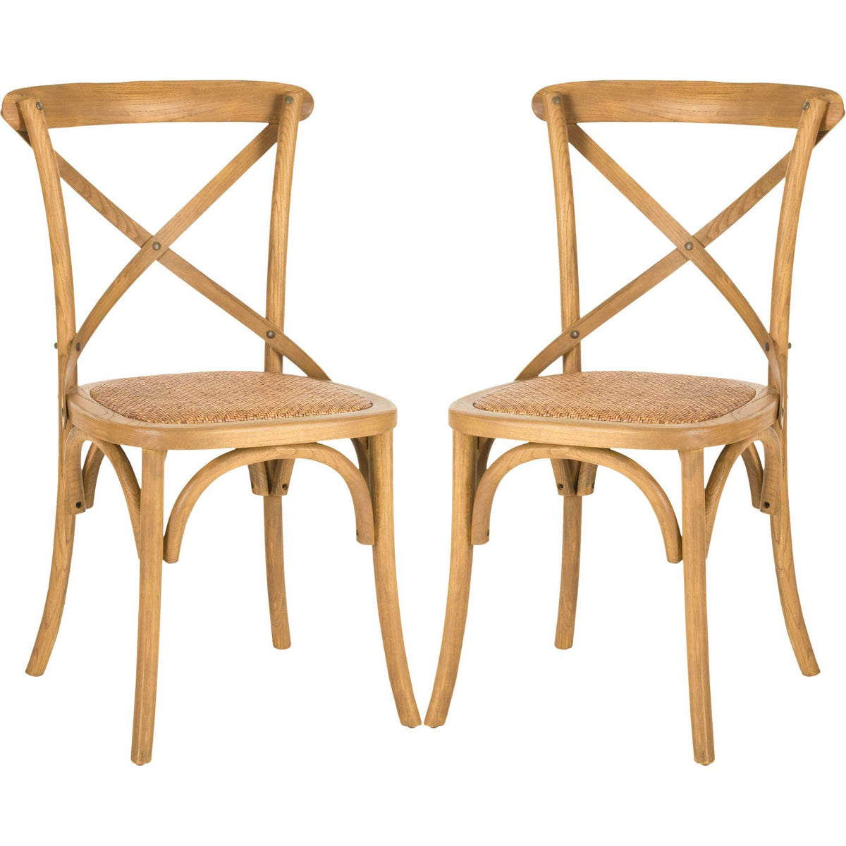 Frederick X Back Farmhouse Chair Weathered Oak (Set of 2)