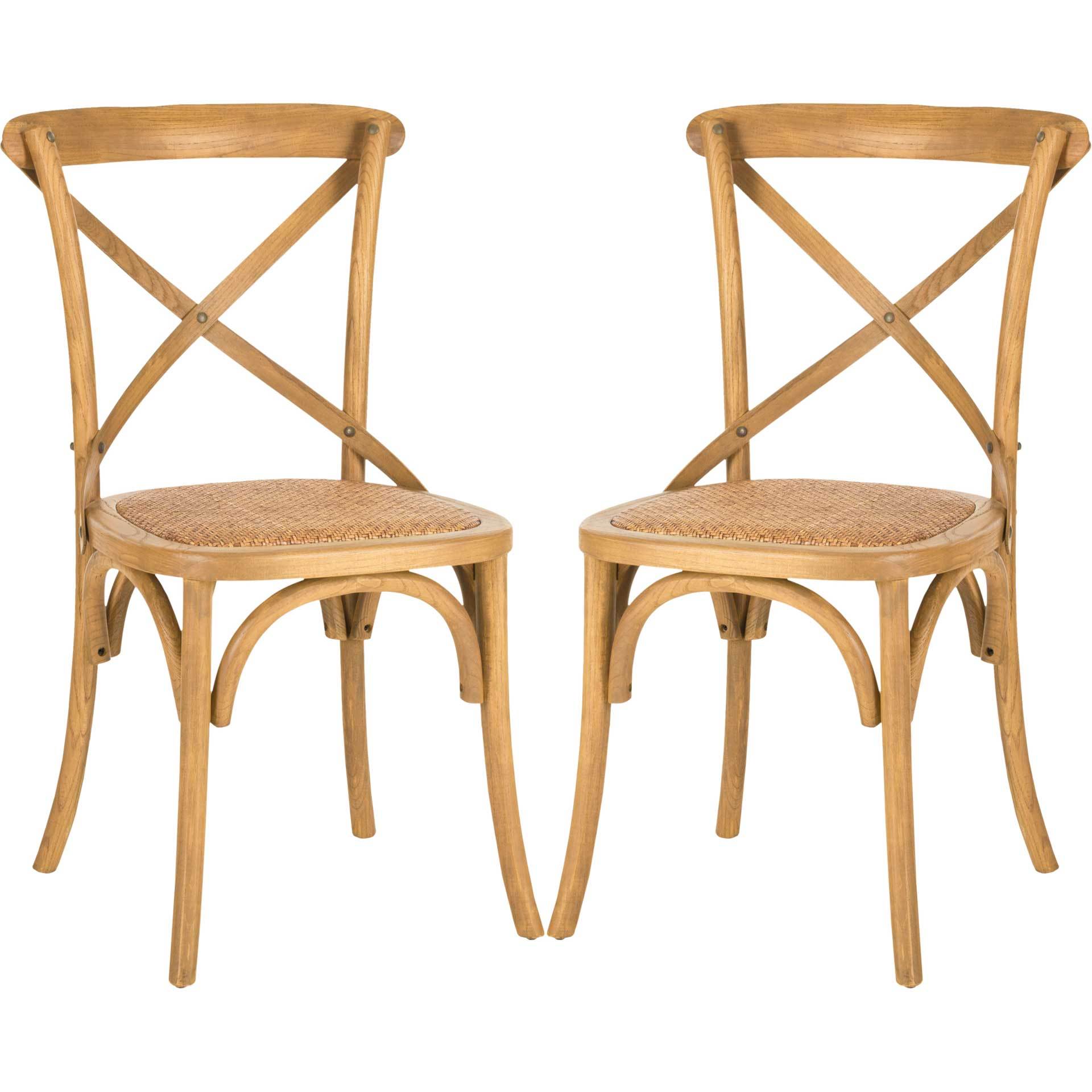 Frederick X Back Farmhouse Chair Weathered Oak (Set of 2)