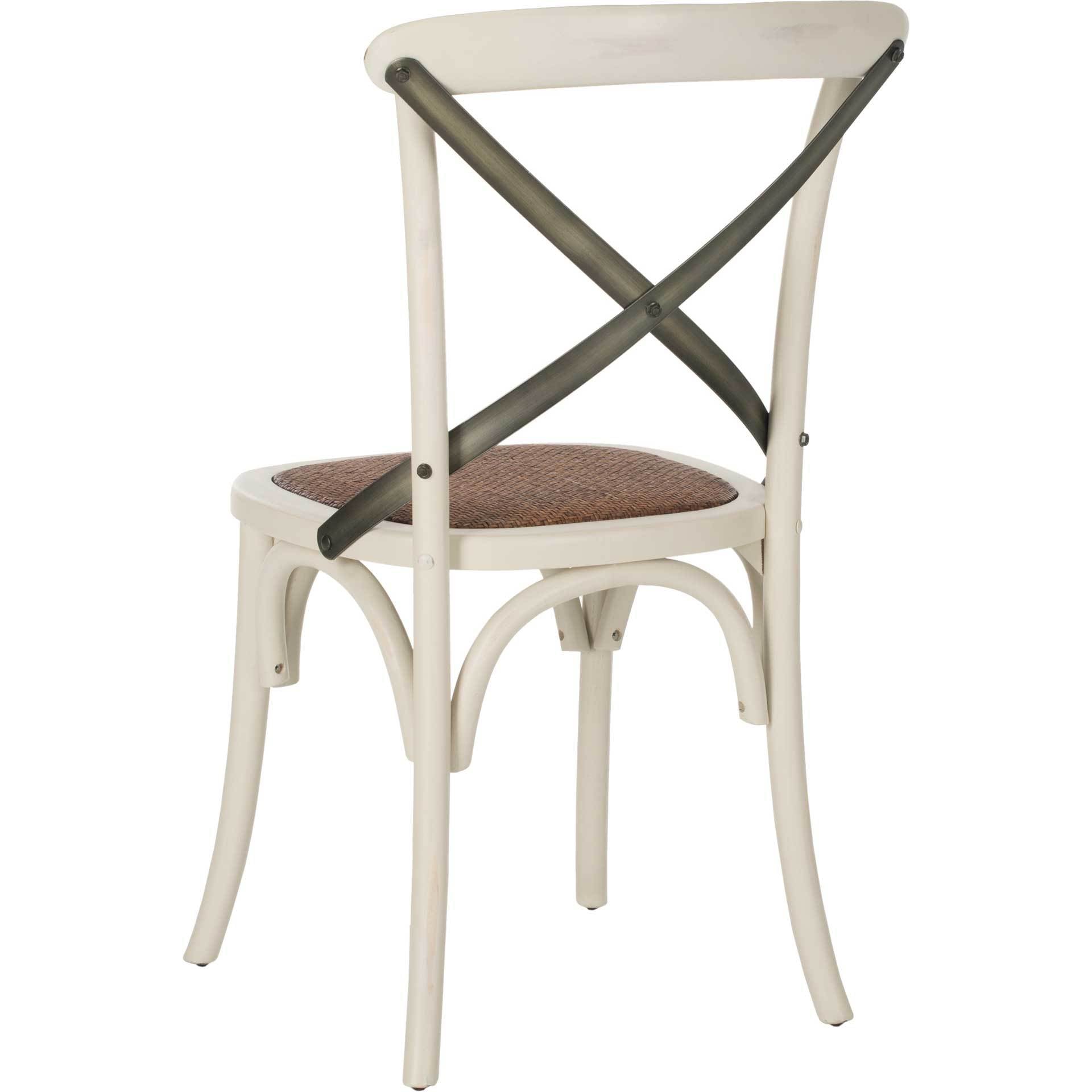 Elisabeth X Back Farmhouse Side Chair Distressed Ivory (Set of 2)