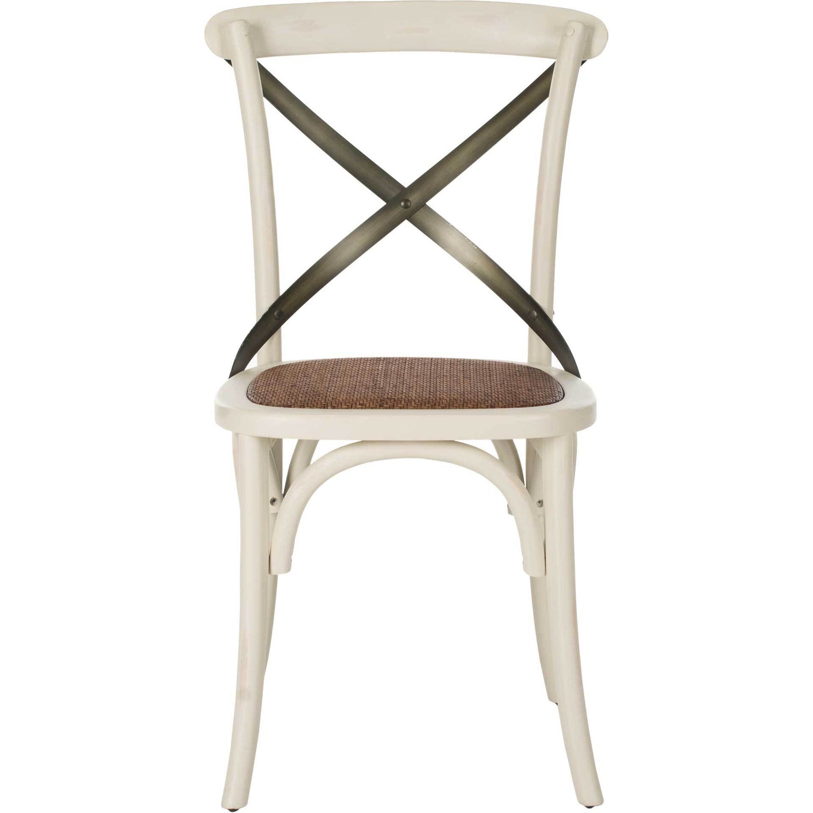 Elisabeth X Back Farmhouse Side Chair Distressed Ivory (Set of 2)