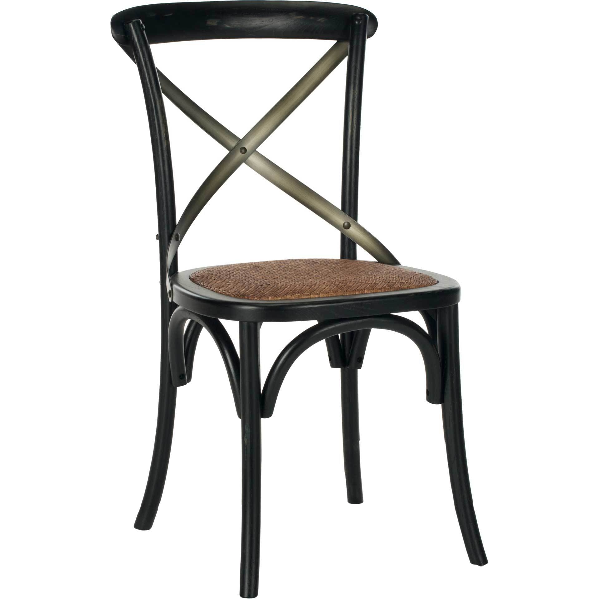 Elisabeth X Back Farmhouse Side Chair Distressed Hickory (Set of 2)