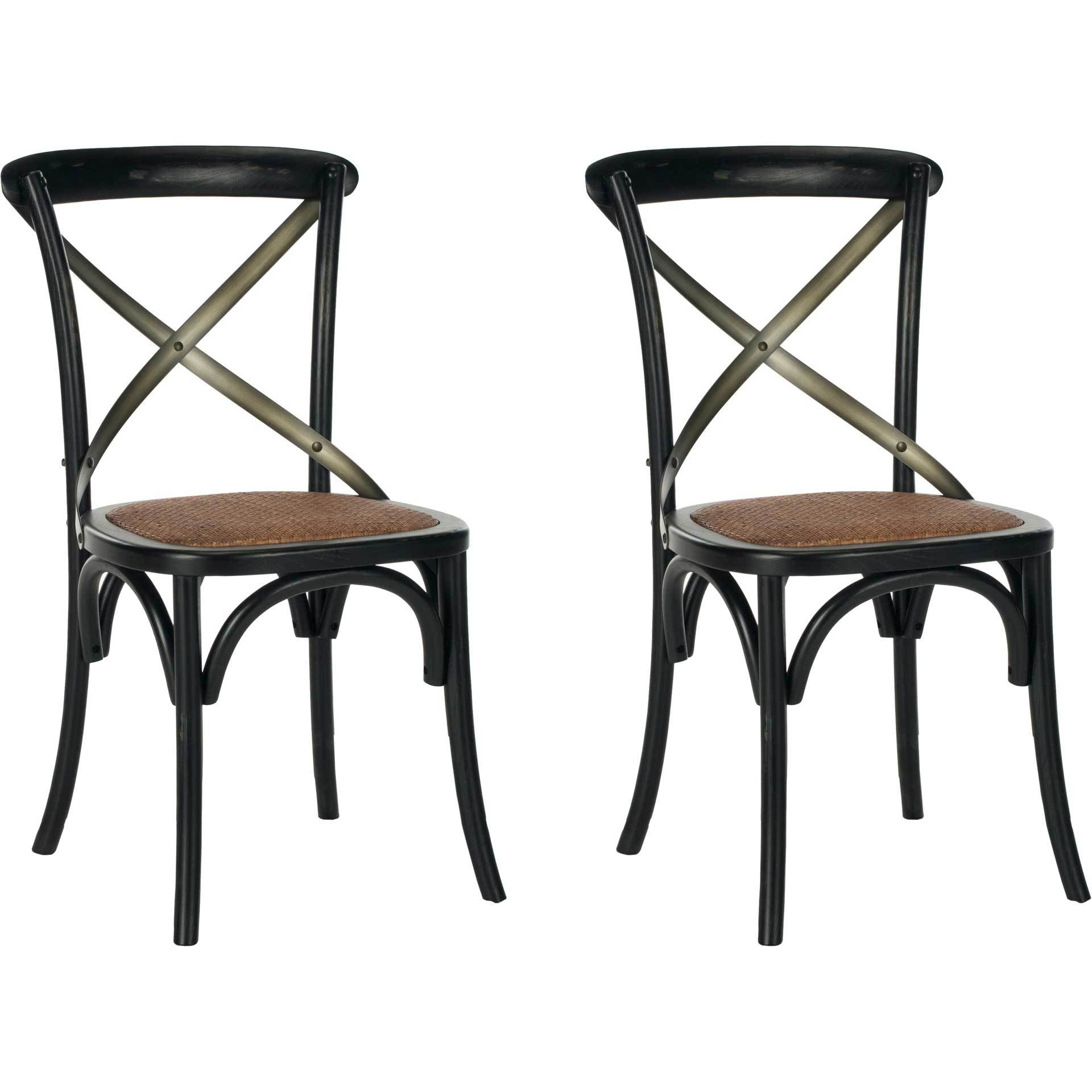 Elisabeth X Back Farmhouse Side Chair Distressed Hickory (Set of 2)