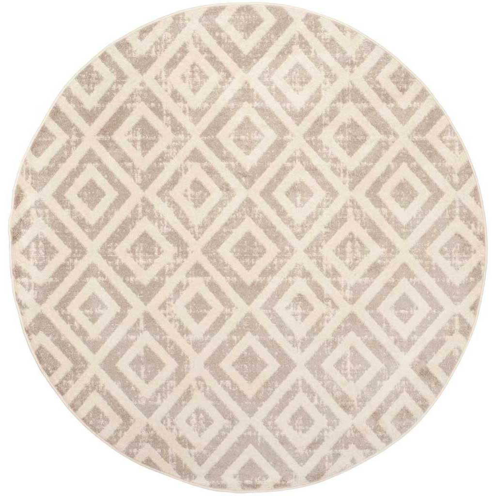 Amsterdam Diamond Ivory/Mauve Round Rug