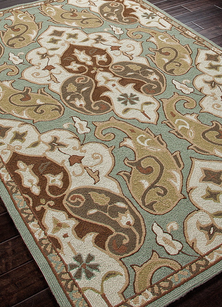 Barcelona Hoja Sea Blue/Ice Blue Area Rug