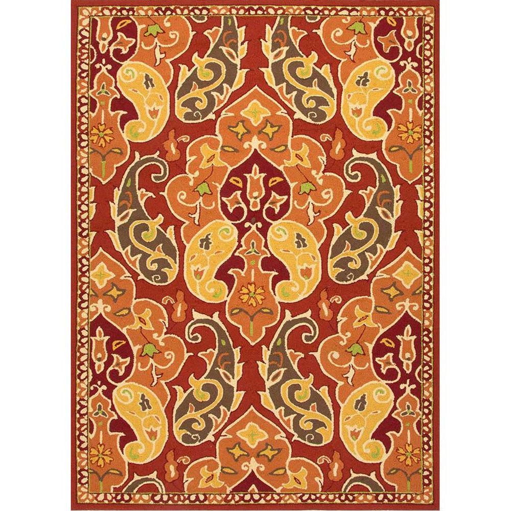 Barcelona Hoja Rust Area Rug - Froy.com