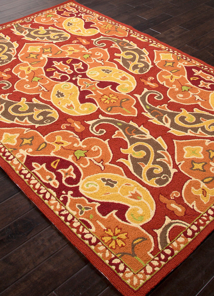 Barcelona Hoja Rust Area Rug - Froy.com