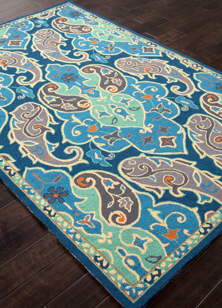 Barcelona Hoja Blue Area Rug