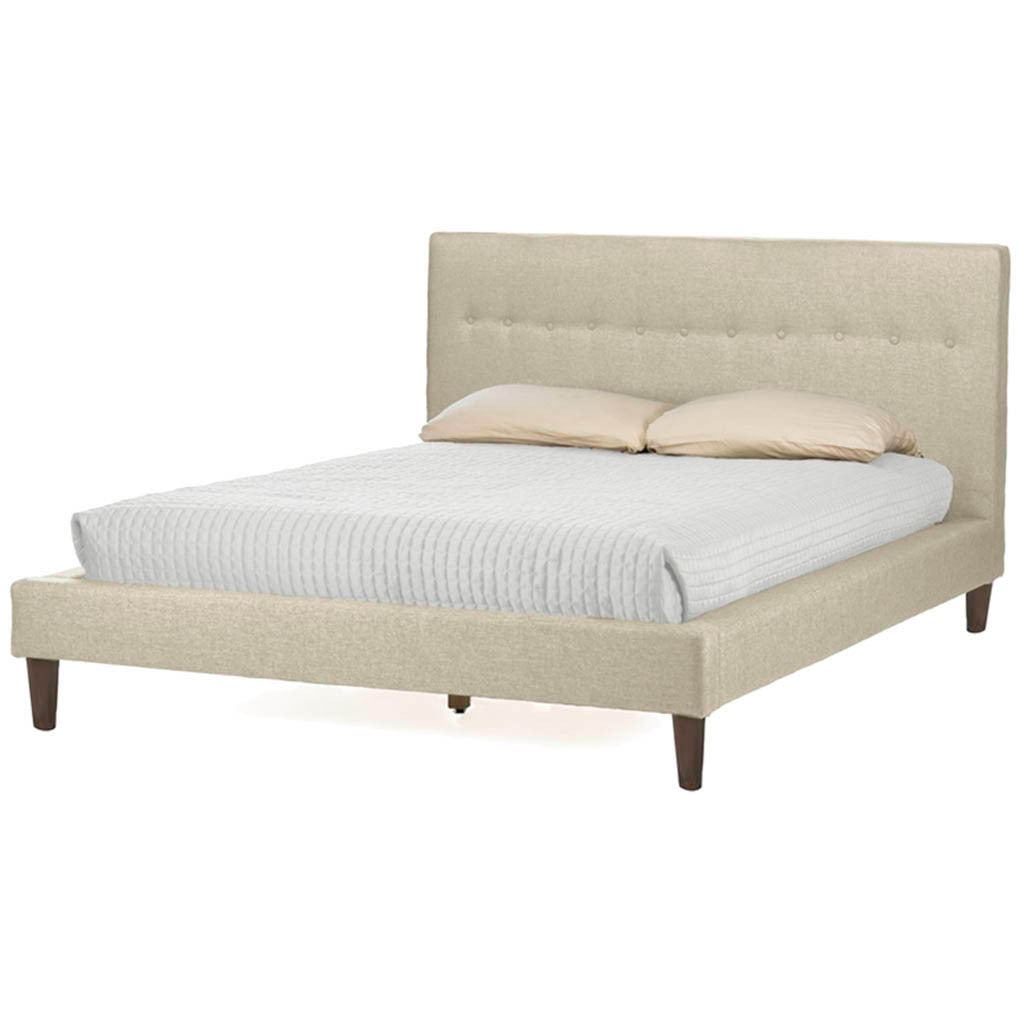 Cass Light Beige Linen Bed