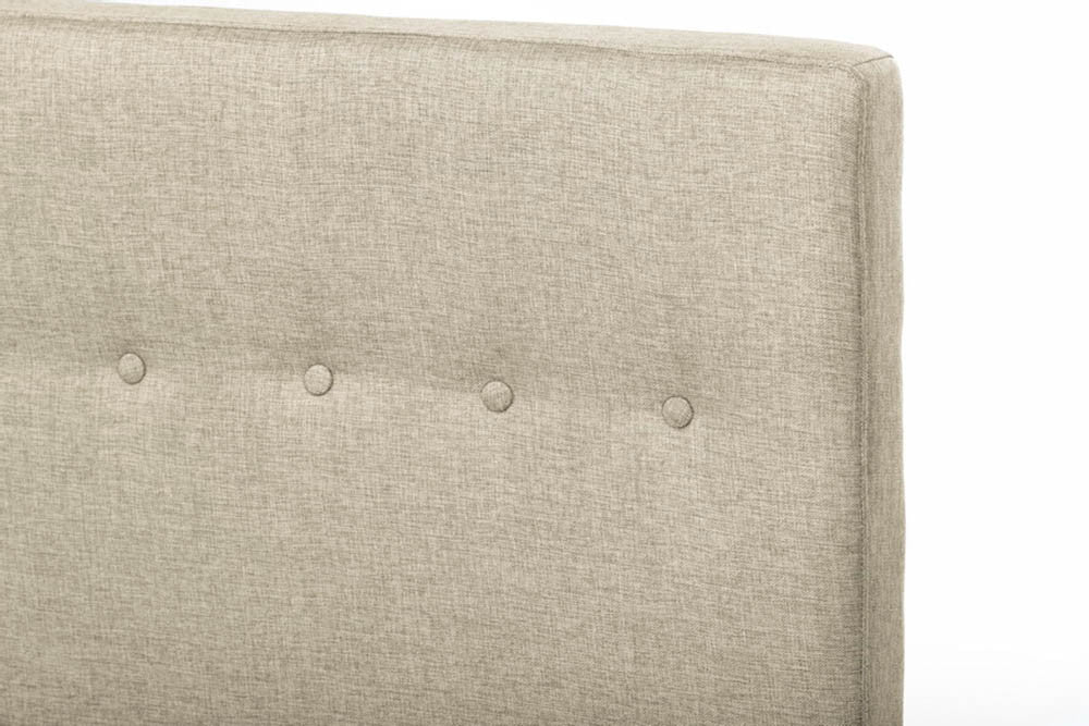 Cass Light Beige Linen Bed