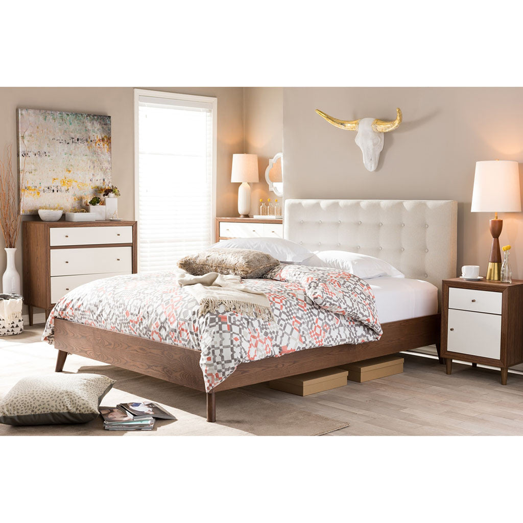 Alan Platform Bed Beige