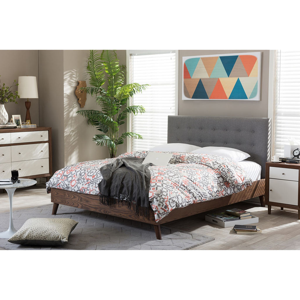 Alan Platform Bed Gray