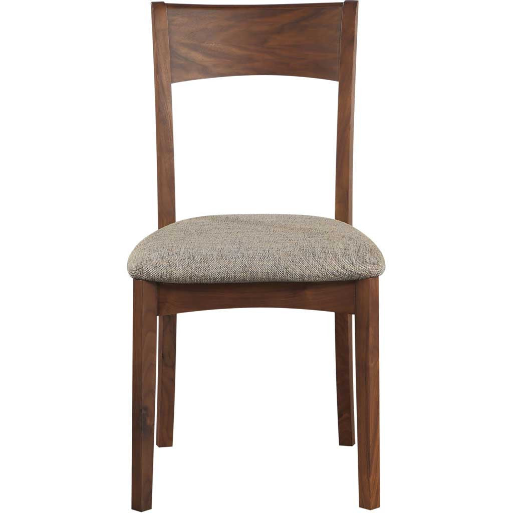 Florent Dining Chair Walnut Gray Seat (Set of 2)