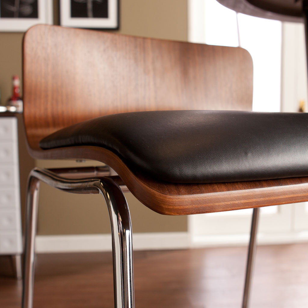 Conley Stools Walnut/Black (Set of 2)