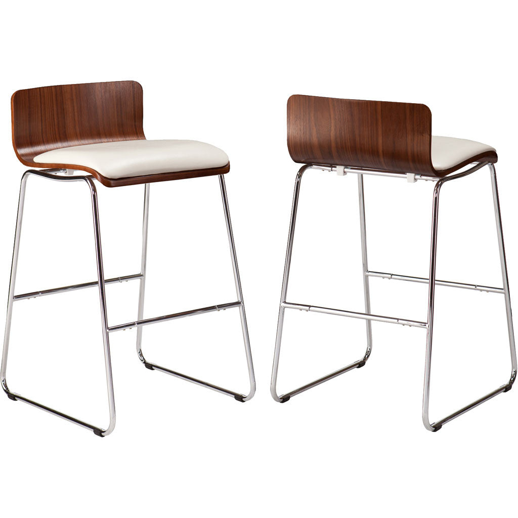 Conley Stools Walnut/White (Set of 2)