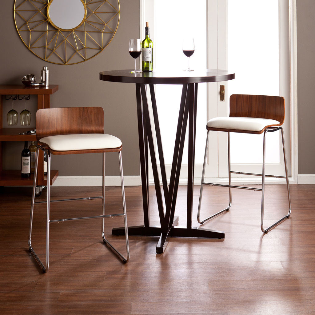 Conley Stools Walnut/White (Set of 2)