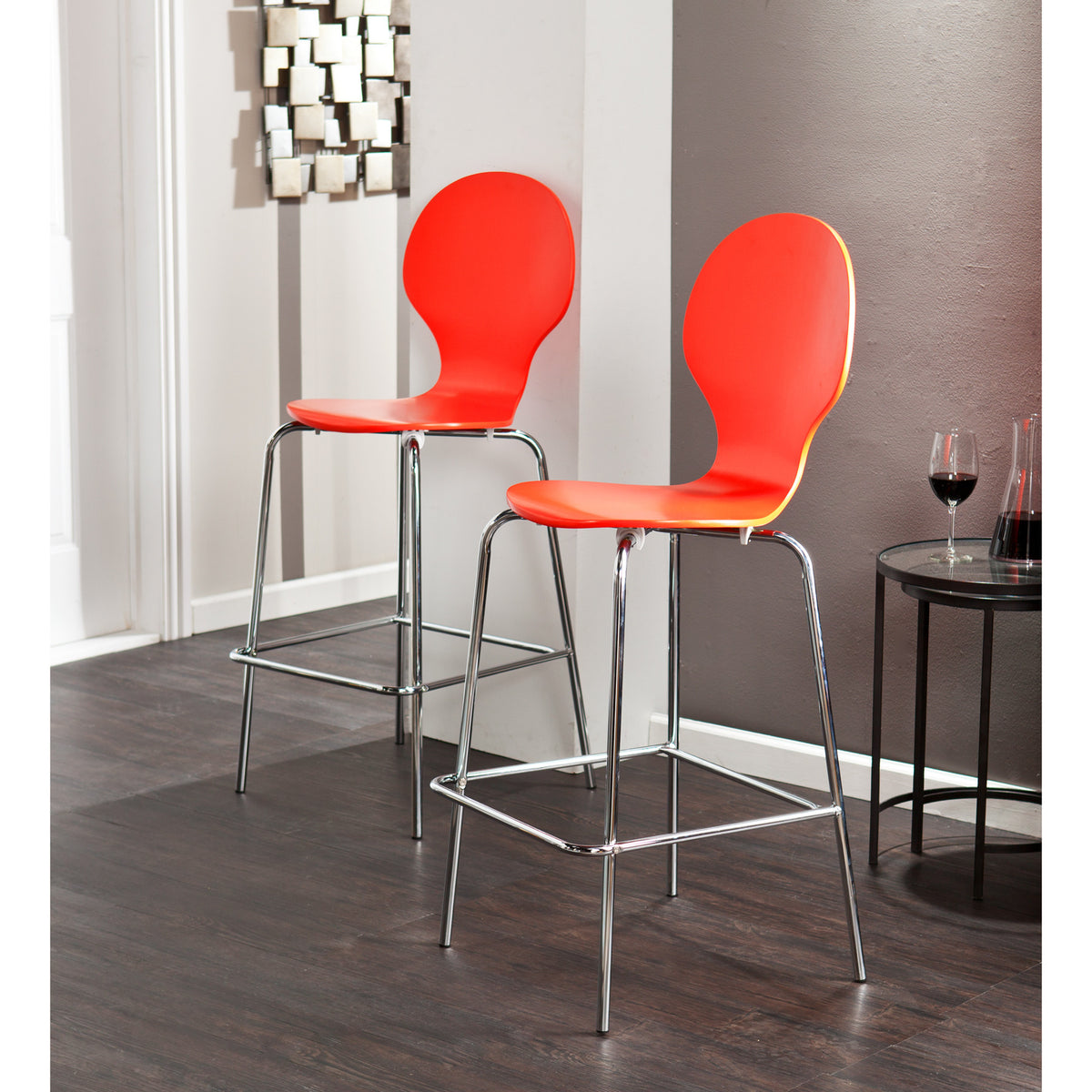 Conbie Barstool Red/Orange (Set of 2)