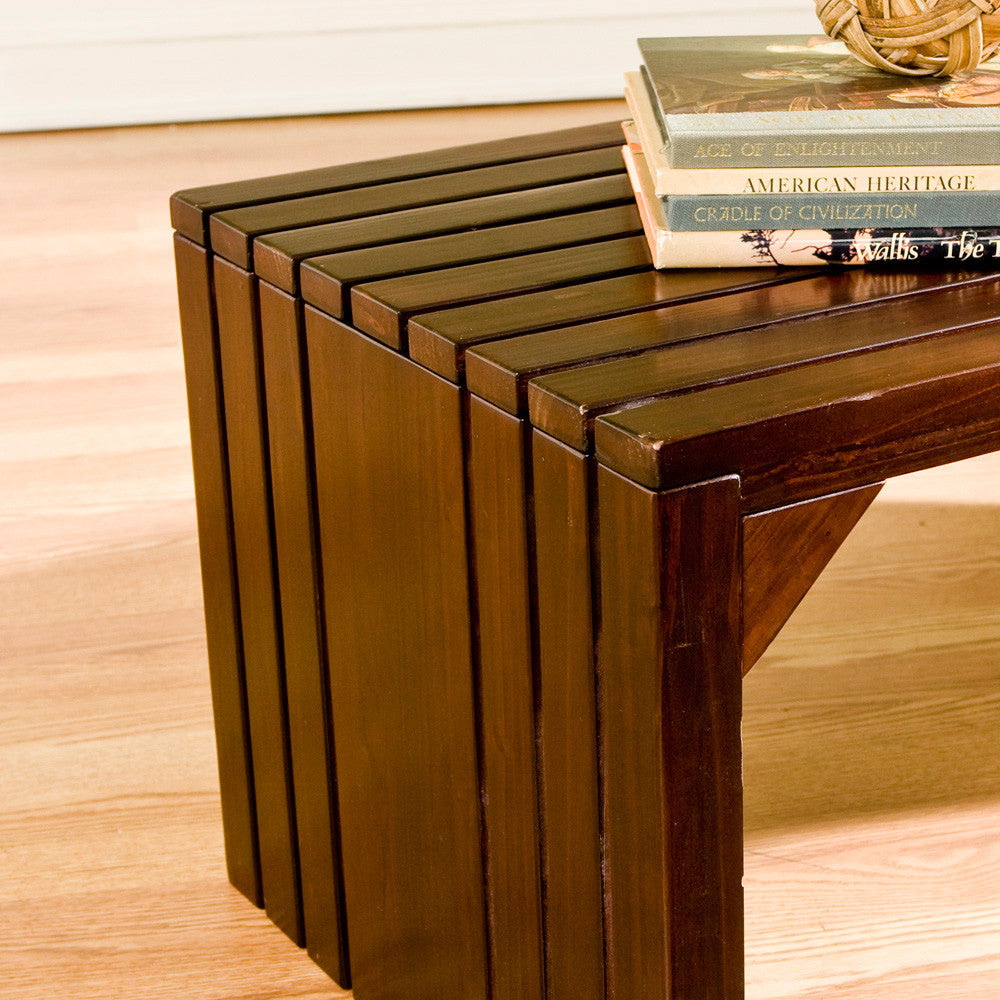 Slat Wood Bench/Table Espresso