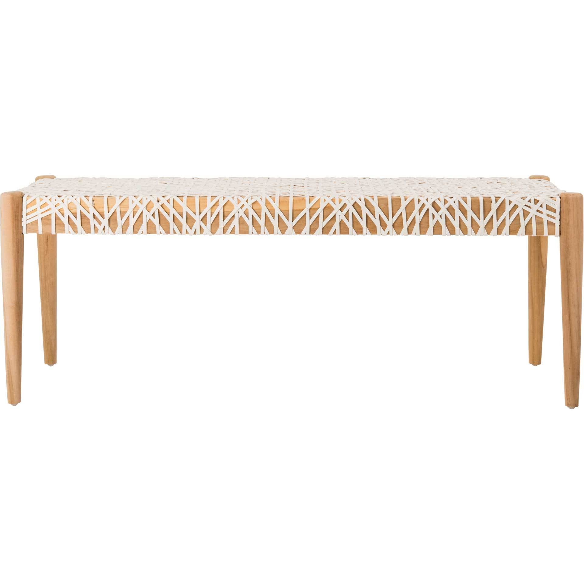 Baize Leather Weave Bench
