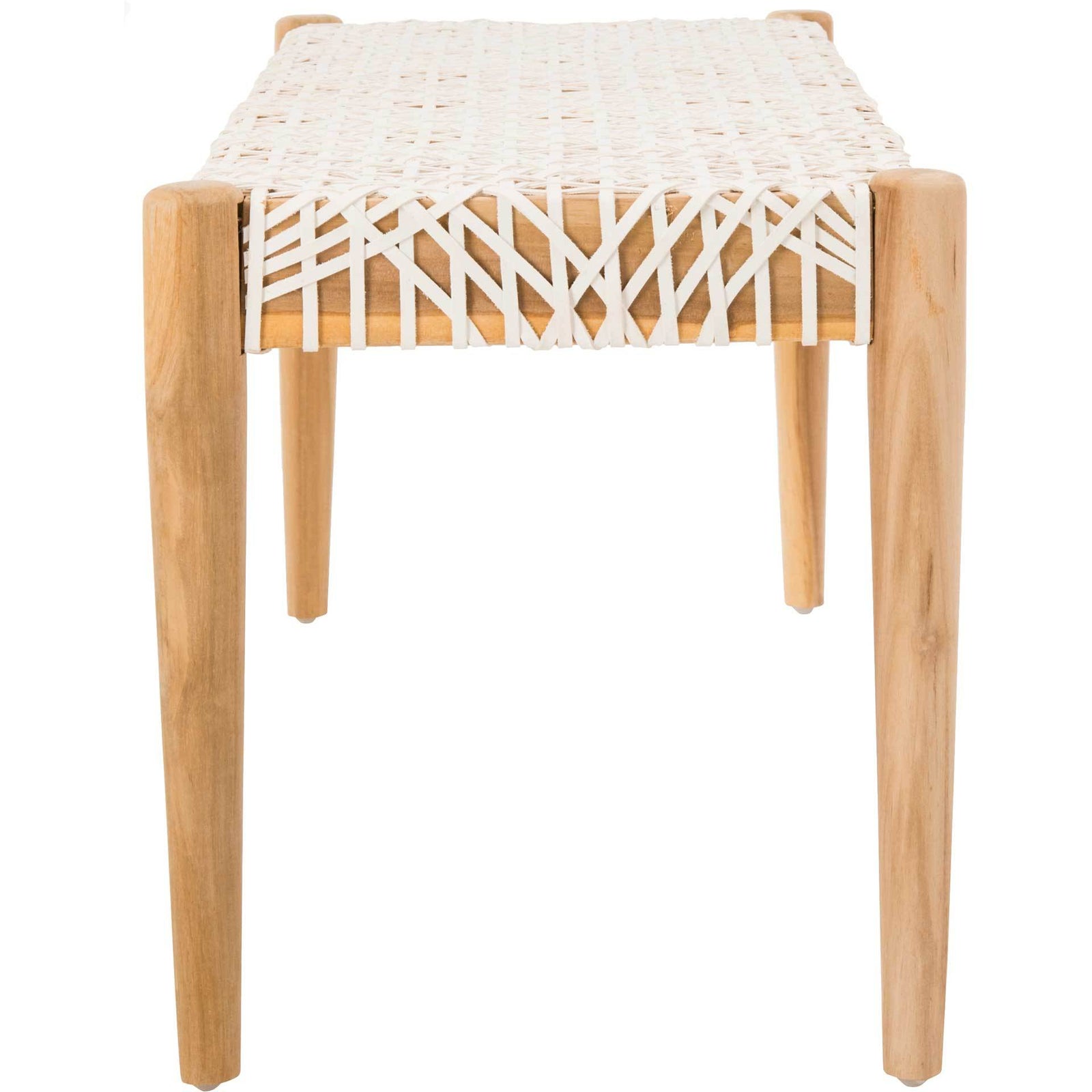 Baize Leather Weave Bench