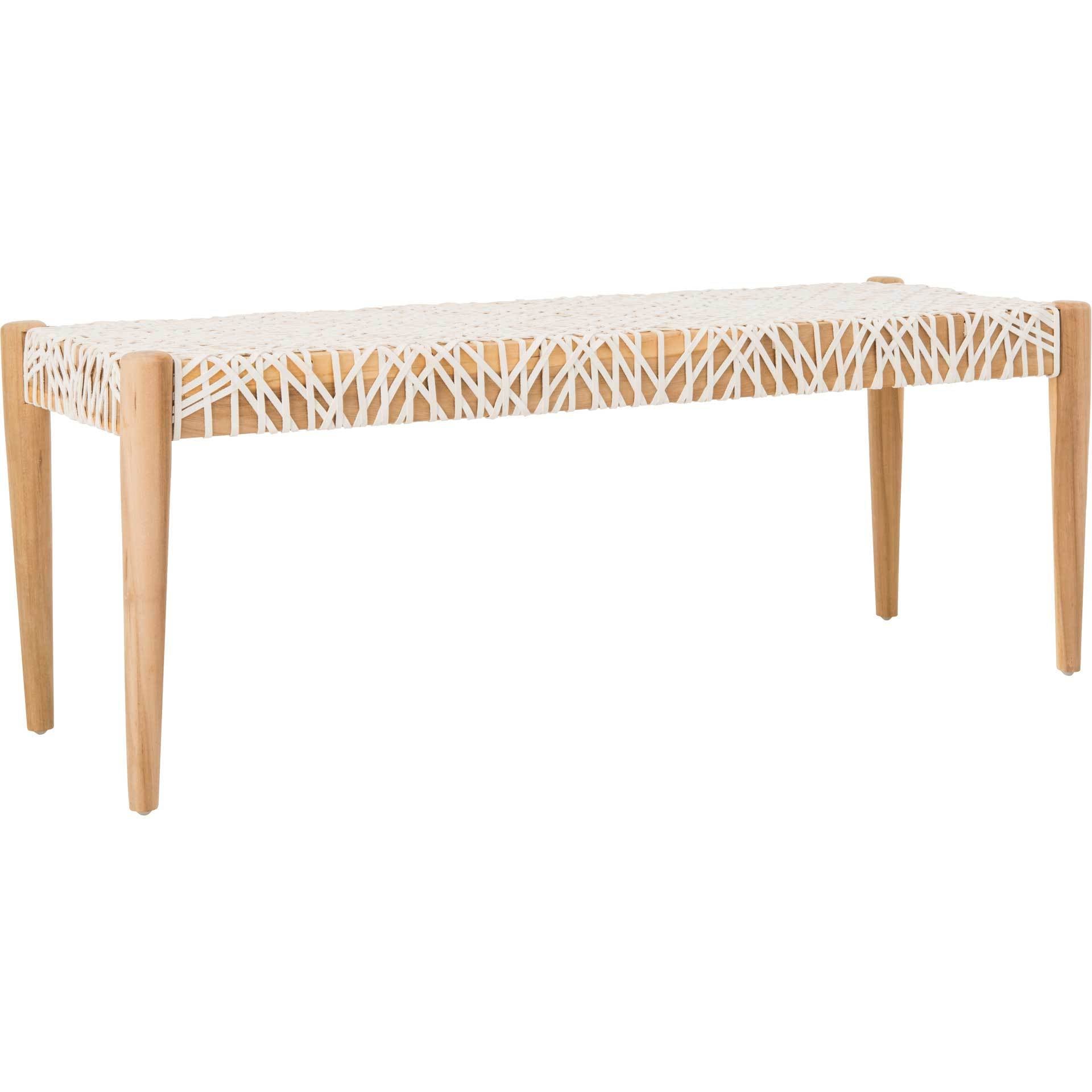 Baize Leather Weave Bench