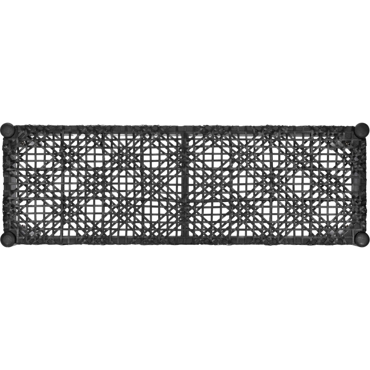 Baize Leather Weave Bench Black/Black