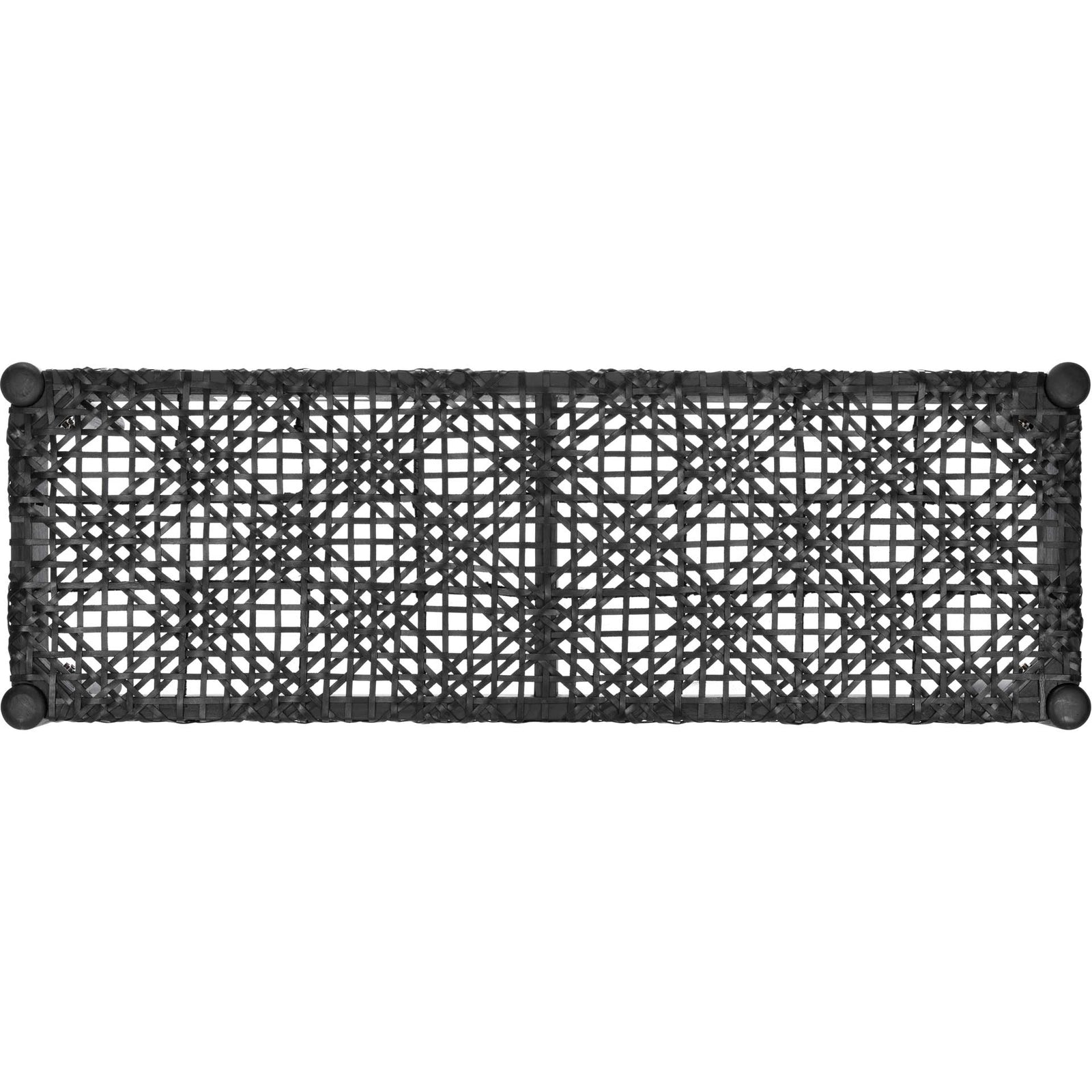 Baize Leather Weave Bench Black/Black