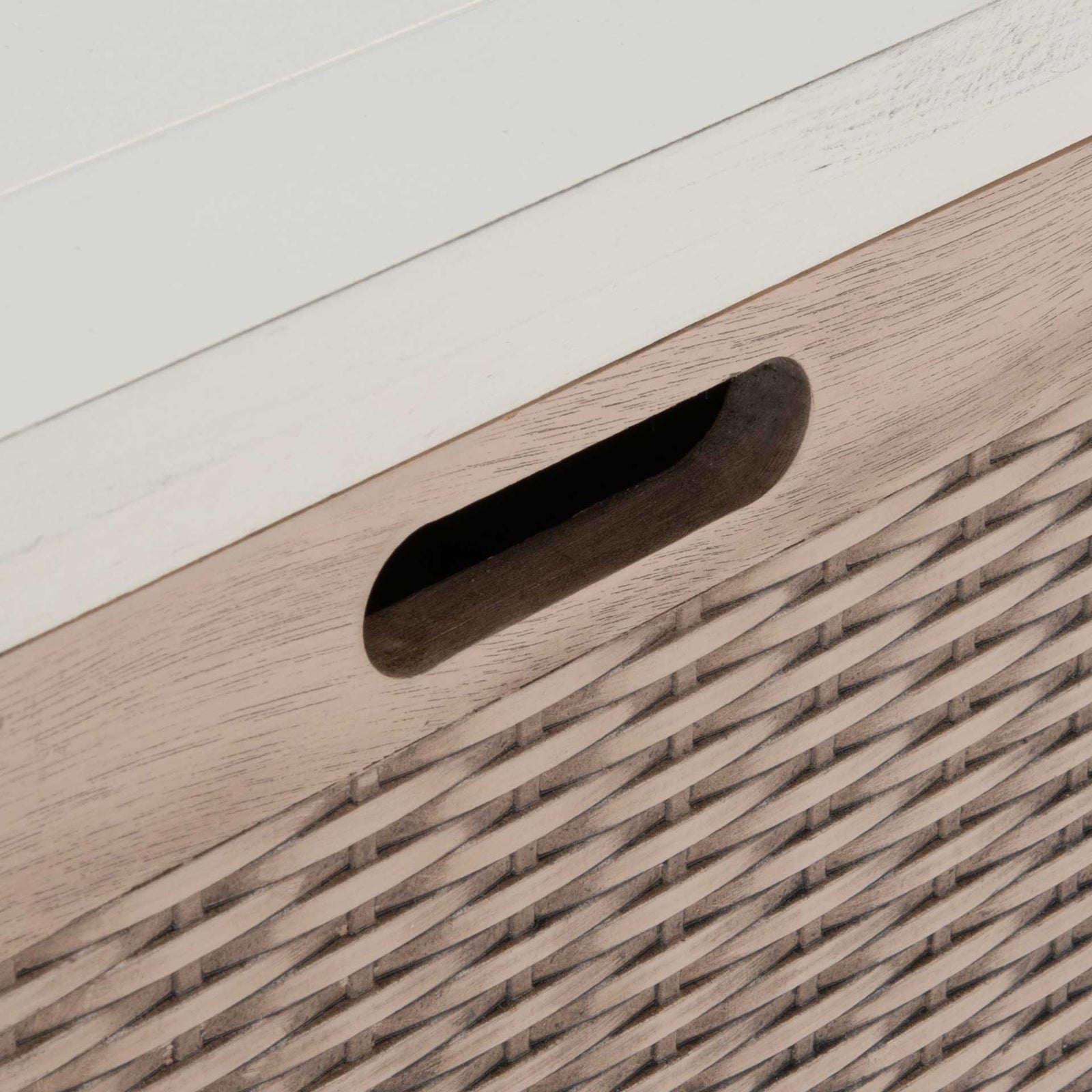 Lali 3 Drawer Storage Bench Distressed White