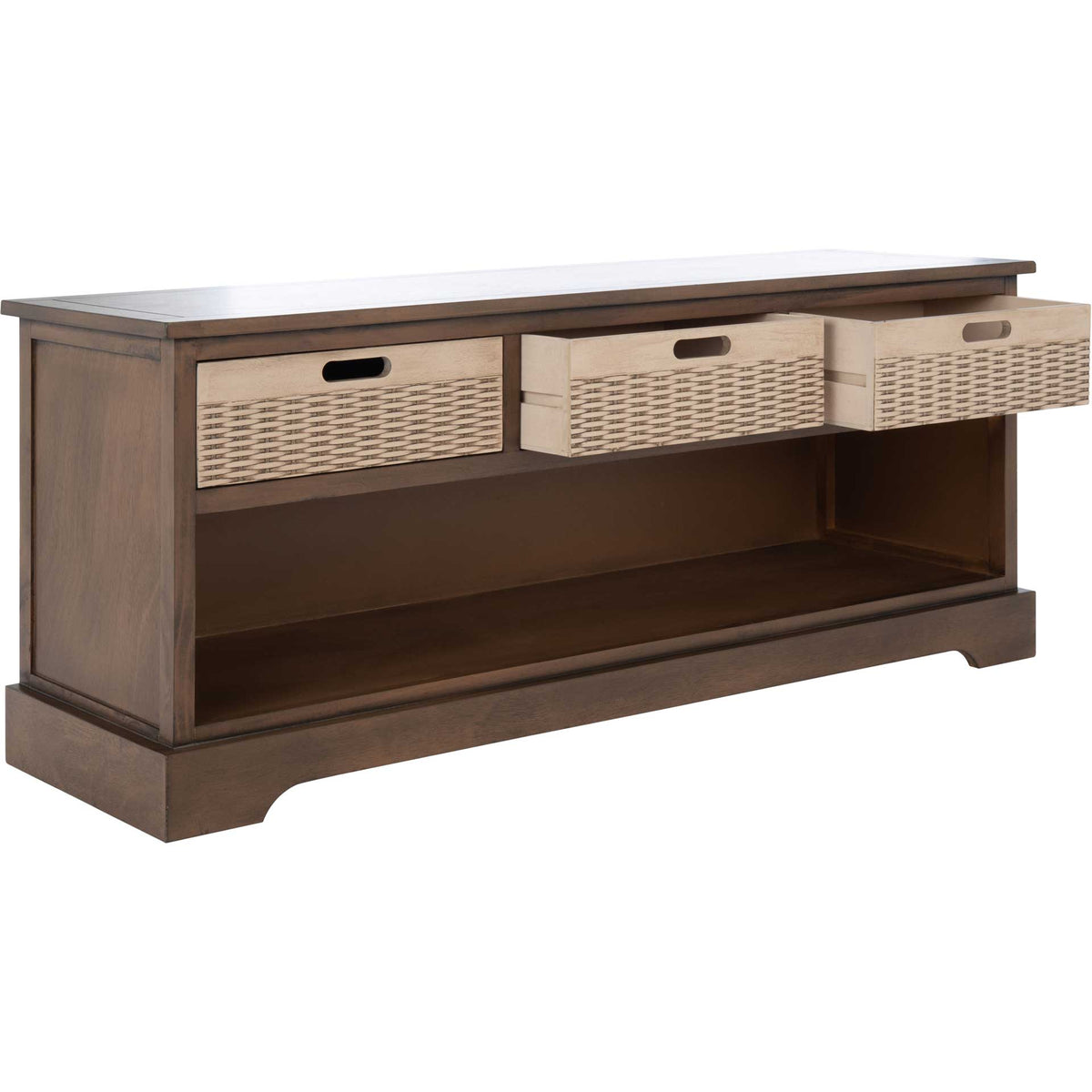 Lali 3 Drawer Storage Bench Brown
