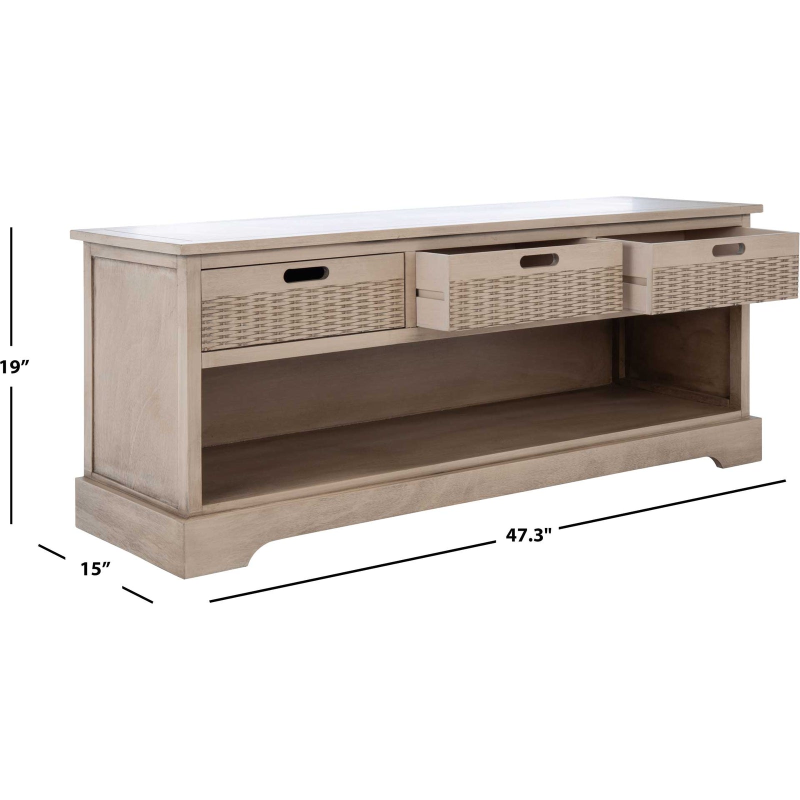 Lali 3 Drawer Storage Bench Sand